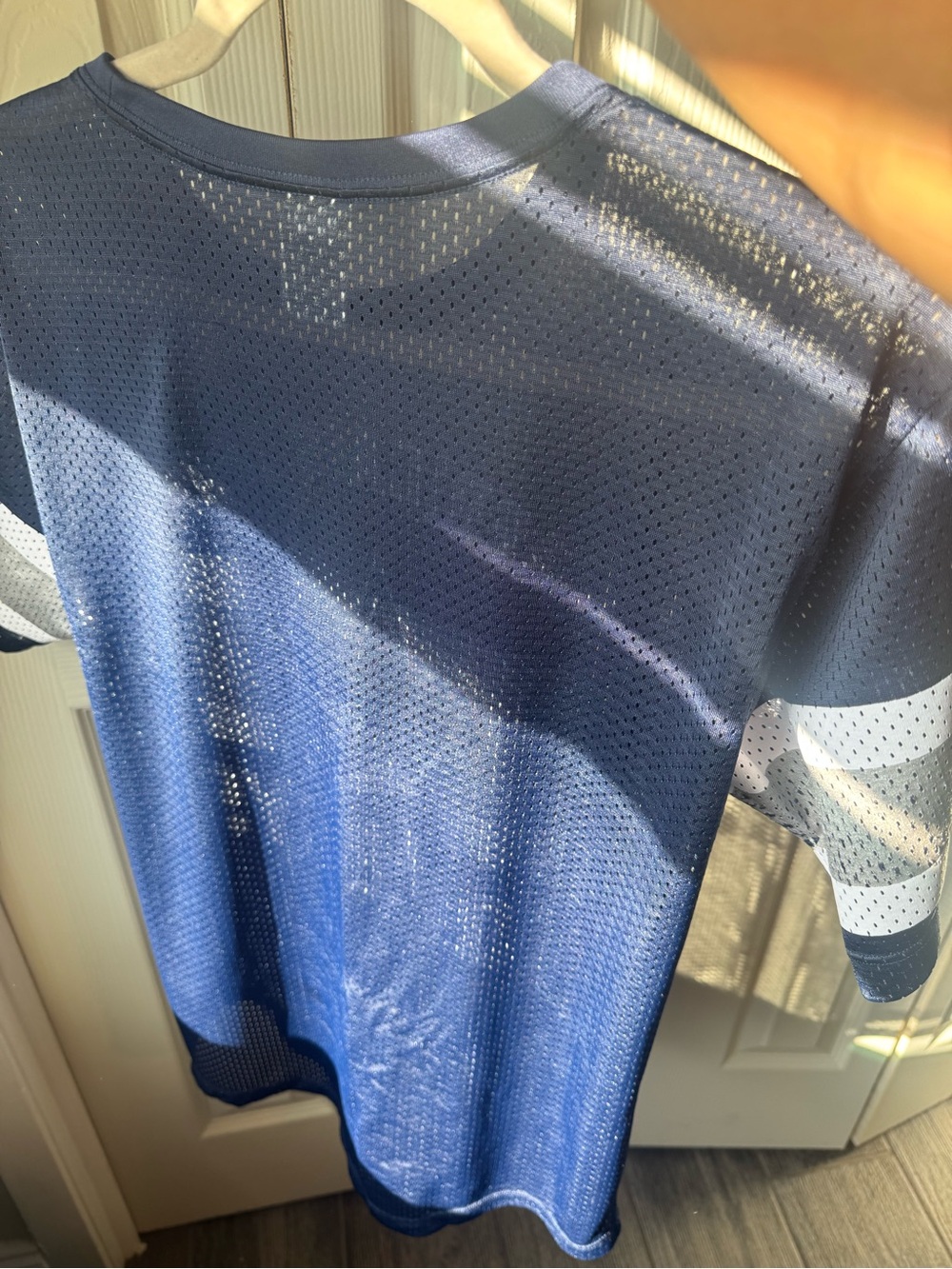 PINK Victoria's Secret Navy and White Cowboys Mesh Tee - Picture 7 of 7